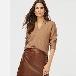 Banana Republic Camel Polo-Collar Knit Sweater